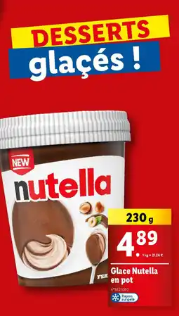 Lidl Glace Nutella en pot offre