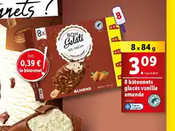 Lidl 8 bâtonnets glacés vanille amande offre