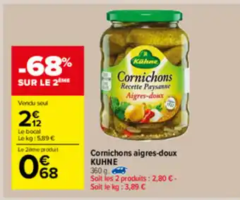 Carrefour Market Cornichons aigres-doux offre