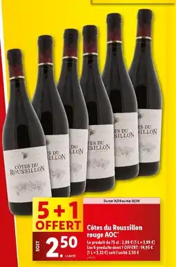 Lidl Côtes du Roussillon rouge AOC* offre