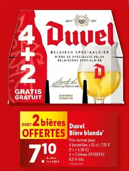 Lidl Duvel Bière blonde offre
