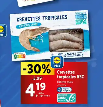 Lidl Crevettes tropicales ASC offre