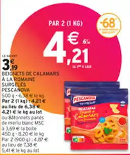 Intermarché BEIGNETS DE CALAMARS A LA ROMAINE SURGELES PESCANOVA offre