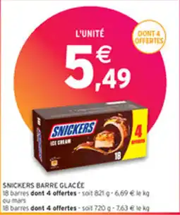 Intermarché SNICKERS BARRE GLACÉE offre
