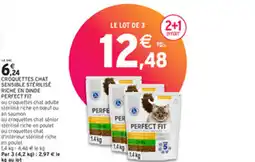 Intermarché CROQUETTES CHAT SENSIBLE STERILISÉ RICHE EN DINDE PERFECT FIT offre