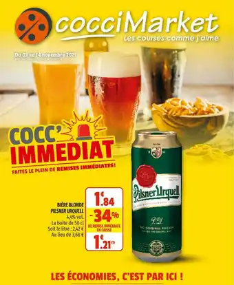 Coccimarket Bière Blonde Pilsner Urquell offre