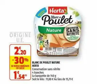 Coccimarket Blanc De Poulet Nature Herta offre