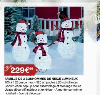 Costco Famille De 3 Bonhommes De Neige Lumineux offre