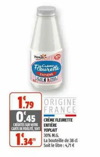 Crème Fleurette Entière Yoplait