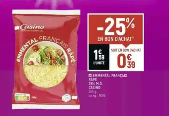 Emmental Français Râpé 29% M.g. Casino