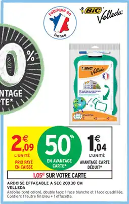 Intermarché ARDOISE EFFACABLE A SEC 20X30 CM VELLEDA offre