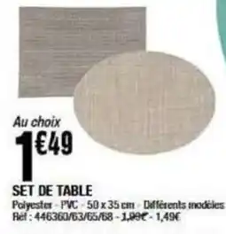 La Foir'Fouille SET DE TABLE offre