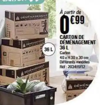 La Foir'Fouille CARTON DE DEMENAGEMENT 36 L offre