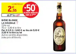 Intermarché Hyper BIÈRE BLONDE LA GOUDALE Y offre