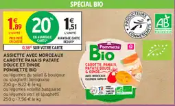 Intermarché Hyper ASSIETTE AVEC MORCEAUX CAROTTE PANAIS PATATE DOUCE ET DINDE POMMETTE BIO offre