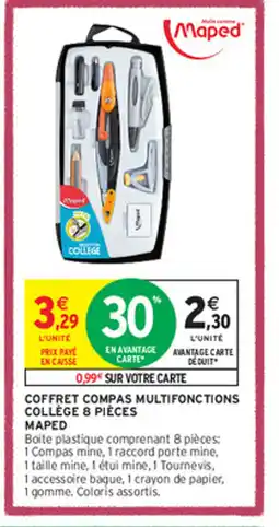 Intermarché Hyper COFFRET COMPAS MULTIFONCTIONS COLLÈGE 8 PIÈCES offre