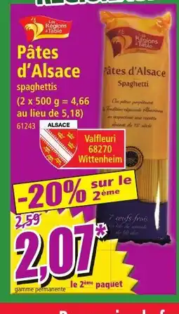Norma Pâtes d'Alsace offre