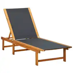 Jardiland Chaise longue en acacia et textilène - vidaXL offre