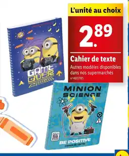 Lidl Cahier de texte offre