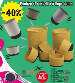 Maxi Bazar Panière et corbeille à linge coton offre