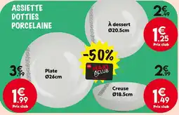 Maxi Bazar ASSIETTES DOTTIES PORCELAINE offre