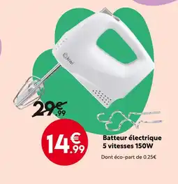 Kiwi Batteur électrique 5 vitesses 150W