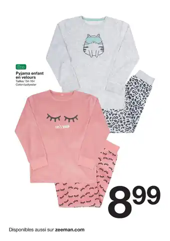 Zeeman Pyjama enfant en velours offre