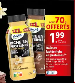 Lidl Boisson lactée riche en protéines offre