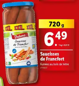 Lidl Saucisses de Francfort offre