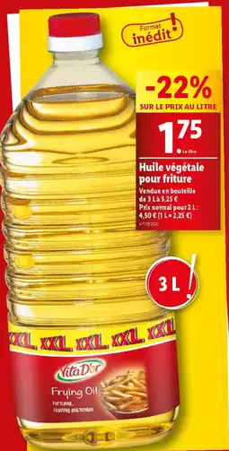 Lidl Huile végétale pour friture offre