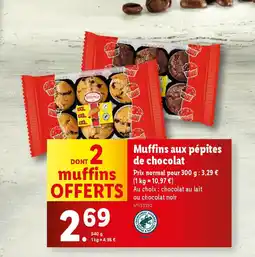 Lidl Muffins aux pépites de chocolat offre