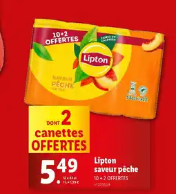 Lidl Lipton saveur pêche offre