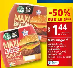 Lidl Maxi burger offre