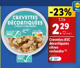 Lidl Crevettes ASC décortiquées citron coriandre (2) offre