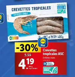 Lidl Crevettes tropicales ASC offre