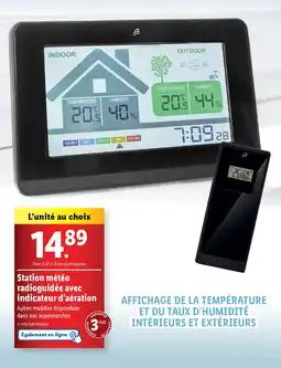 Lidl Station météo radioguidée avec indicateur d'aération offre