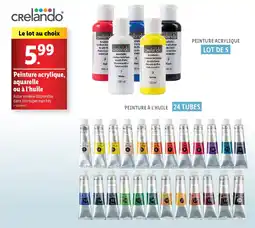 Lidl Peinture acrylique, aquarelle ou à l'huile offre