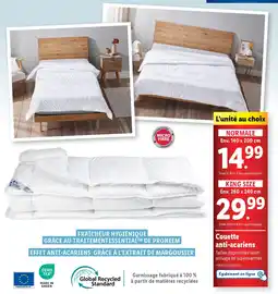 Lidl Couette anti-acariens offre