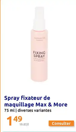 Action Spray fixateur de maquillage Max & More offre
