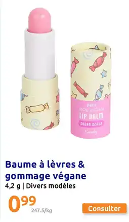 Action Baume à lèvres & gommage végane offre
