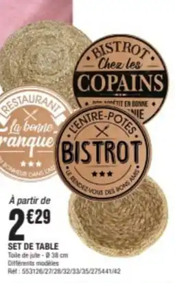 La Foir'Fouille SET DE TABLE offre