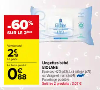 Carrefour Market Lingettes bébé offre
