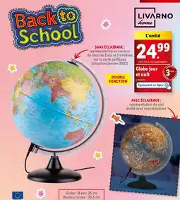 Lidl Globe jour et nuit offre