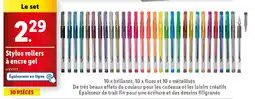 Lidl Stylos rollers à encre gel offre