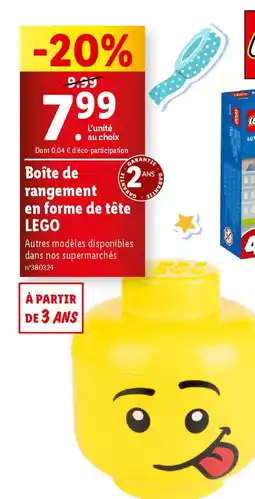 Lidl Boîte de rangement en forme de tête LEGO offre
