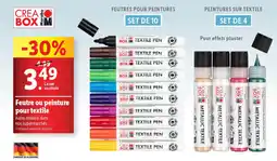 Lidl Feutre ou peinture pour textile offre