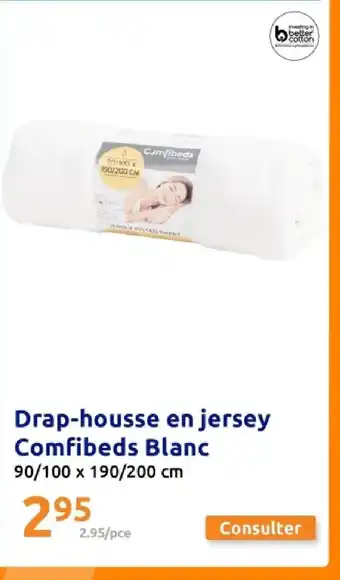 Action COMFIBEDS Drap-housse en jersey Blanc offre