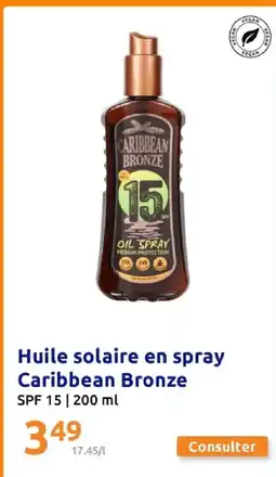 Action CARIBBEAN BRONZE Huile solaire en spray offre