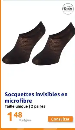 Action Socquettes invisibles en microfibre offre