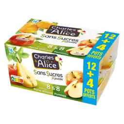 Carrefour CHARLES ET ALICE Desserts fruitiers sans sucres ajoutés offre
